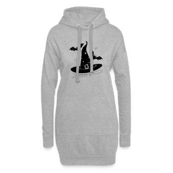 Hexenhut Fledermaus Walpurgisnacht - Hoodie-Kleid - Grau meliert - Vorne