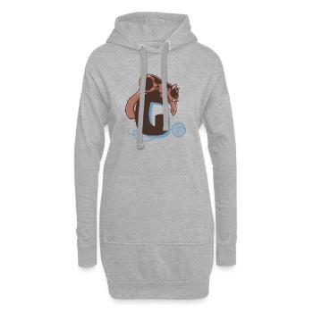 Lettre G du chat - Sweat-shirt à capuche long Femme - gris chiné - Devant