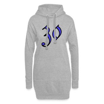 30. 30 JAHRE. 30. JAHRESTAG. 30-JÄHRIGES JUBILÄUM. - Hoodie-Kleid - Grau meliert - Vorne