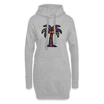 Palme - Hoodie-Kleid - Grau meliert - Vorne