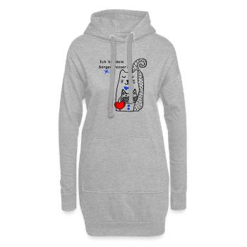 Chat mangeur d’inquiétude - Sweat-shirt à capuche long Femme - gris chiné - Devant