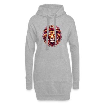 Lion - Hoodie Dress - heather grey - Front