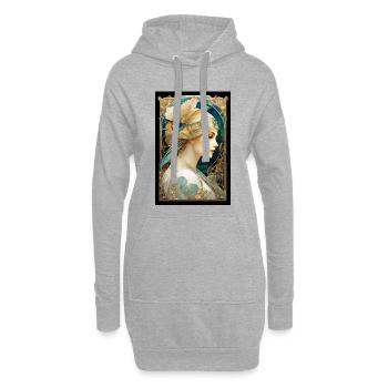 Art Nuovaeu Femeninisches sinnliches Porträt - Hoodie-Kleid - Grau meliert - Vorne