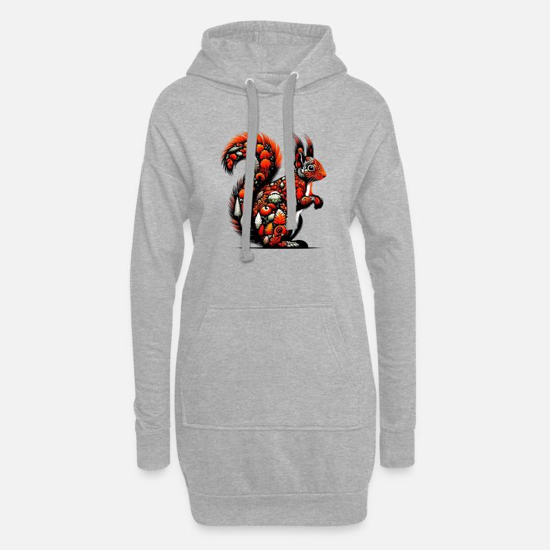 Eichhörnchen - Hoodie-Kleid - Grau meliert