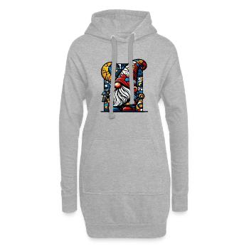 Gnom - Hoodie-Kleid - Grau meliert - Vorne