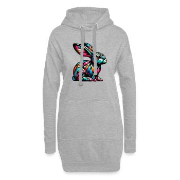 Lapin - Sweat-shirt à capuche long Femme - gris chiné - Devant