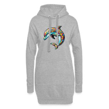 Delfin - Hoodie-Kleid - Grau meliert - Vorne
