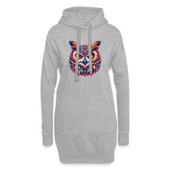 Eule - Hoodie-Kleid - Grau meliert - Vorne