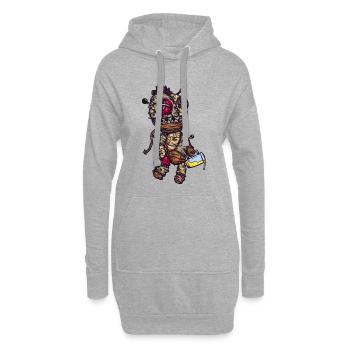 Poupée vaudou - Sweat-shirt à capuche long Femme - gris chiné - Devant