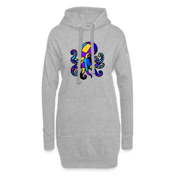 Octopus - Hoodie Dress - heather grey - Front
