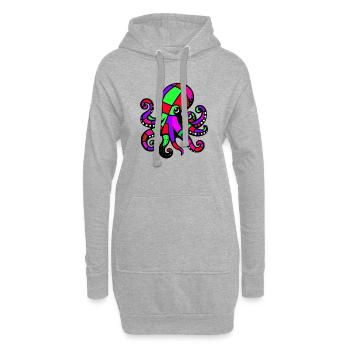 Krake - Hoodie-Kleid - Grau meliert - Vorne