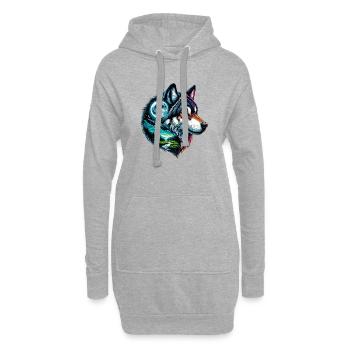 Loup - Sweat-shirt à capuche long Femme - gris chiné - Devant