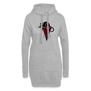 Ratte auf Eis – Street Art Tattoo Style - Hoodie-Kleid - Grau meliert - Vorne