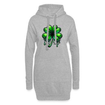 Trèfle à quatre feuilles - Sweat-shirt à capuche long Femme - gris chiné - Devant