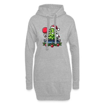 Tischtennis Weihnachtsbaum Kostüm Tannenbaum - Hoodie-Kleid - Grau meliert - Vorne