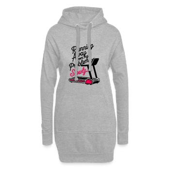 Running from Problems - Slowly - Hoodie-Kleid - Grau meliert - Vorne