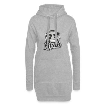 Bruh Face - Sweat-shirt à capuche long Femme - gris chiné - Devant