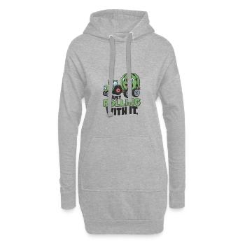 Rouler avec - Sweat-shirt à capuche long Femme - gris chiné - Devant