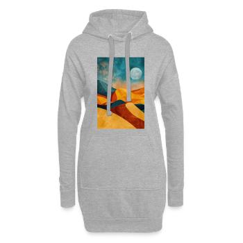 Poster Illustration Paysage de Désert - Sweat-shirt à capuche long Femme - gris chiné - Devant