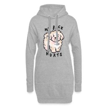 Fluffy Maltese Dog – Niedlicher Cartoon-Hund - Hoodie-Kleid - Grau meliert - Vorne