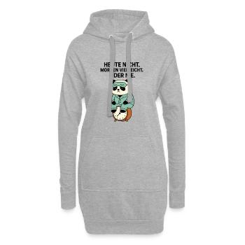 Panda en pyjama avec un réveil - Sweat-shirt à capuche long Femme - gris chiné - Devant