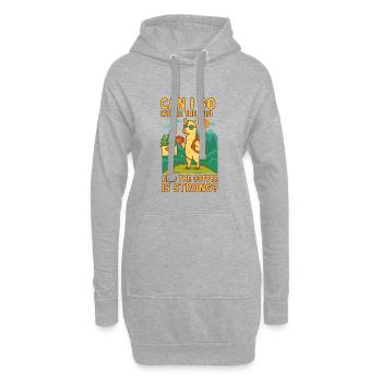 Aventure de lamas au café Wi-Fi - Sweat-shirt à capuche long Femme - gris chiné - Devant