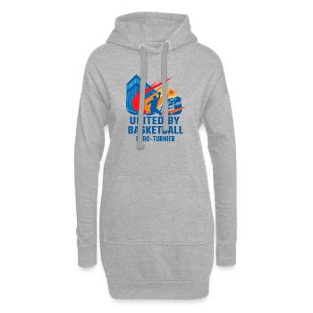 Tournoi de basket-ball - Sweat-shirt à capuche long Femme - gris chiné - Devant