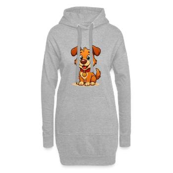 Schnuppern Sie am süßesten Hund der Welt # - Hoodie-Kleid - Grau meliert - Vorne