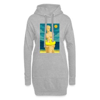 Die Venus (am Strand) - Hoodie-Kleid - Grau meliert - Vorne