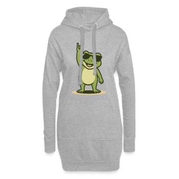 Rock’n’Ribbit - Sweat-shirt à capuche long Femme - gris chiné - Devant