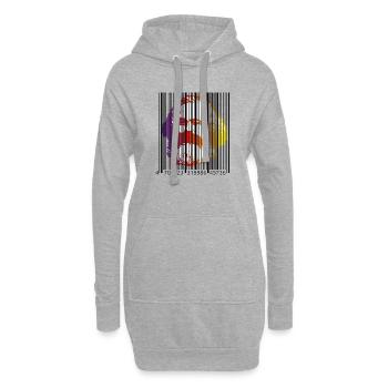 Marx derrière EAN - Sweat-shirt à capuche long Femme - gris chiné - Devant