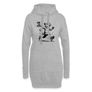Erdmännchen, rennend - Hoodie-Kleid - Grau meliert - Vorne