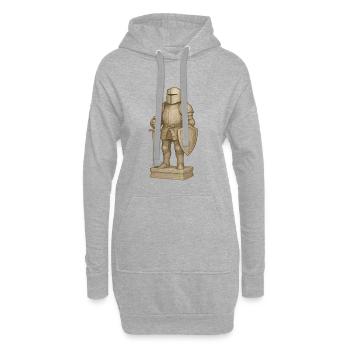 Figurine de samouraï chevaleresque dans le style de la pierre - Sweat-shirt à capuche long Femme - gris chiné - Devant