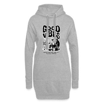 Pêche : Ondes positives - Sweat-shirt à capuche long Femme - gris chiné - Devant