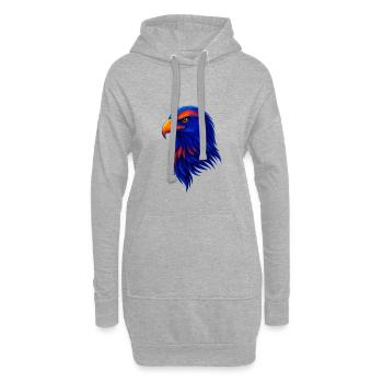 Farbiger Adler im Neonstil - Hoodie-Kleid - Grau meliert - Vorne