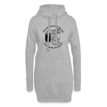 Conception de photos - Sweat-shirt à capuche long Femme - gris chiné - Devant