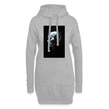 MAD-MND : Machine - Sweat-shirt à capuche long Femme - gris chiné - Devant
