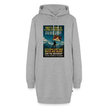 Histoires de résilience au Tibet - Sweat-shirt à capuche long Femme - gris chiné - Devant