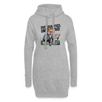 Überqualifizierter Unterbezahlter Fuchs - Hoodie-Kleid - Grau meliert - Vorne