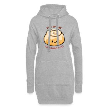 Citation mignonne sur le rouleau à la cannelle - Sweat-shirt à capuche long Femme - gris chiné - Devant