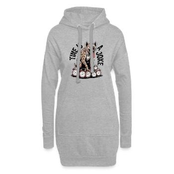 Lachende Hyäne Zeit Witz - Hoodie-Kleid - Grau meliert - Vorne