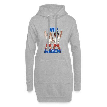 Gemeinschaftsgeist Kinder Design - Sweat-shirt à capuche long Femme - gris chiné - Devant