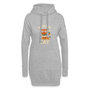 Vintage Katzen Illustration mit Retro Aesthetic - Hoodie-Kleid - Grau meliert - Vorne
