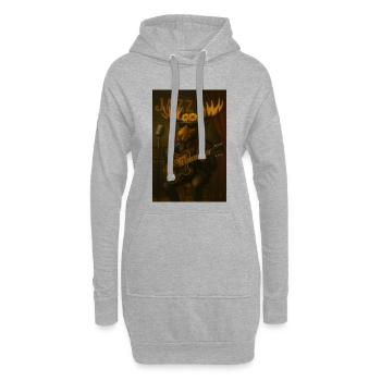 Jazz Elch Mit Gitarre Und Sonnenblumen - Hoodie-Kleid - Grau meliert - Vorne