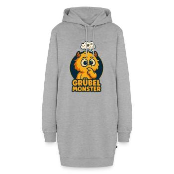 Monstres couvants – Mignon, réfléchi et drôle - Sweat-shirt à capuche long Femme - gris chiné - Devant