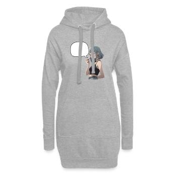 Bulles Noir Heroine CropTop - Sweat-shirt à capuche long Femme - gris chiné - Devant