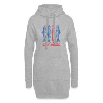Sardinen bleiben seltsam - Hoodie-Kleid - Grau meliert - Vorne