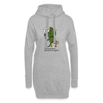 Kale me baby - Sweat-shirt à capuche long Femme - gris chiné - Devant
