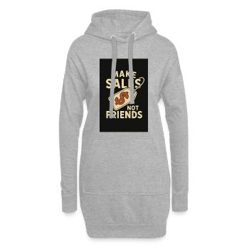 Make Sales Not Friends T-Shirt-Design - Hoodie-Kleid - Grau meliert - Vorne