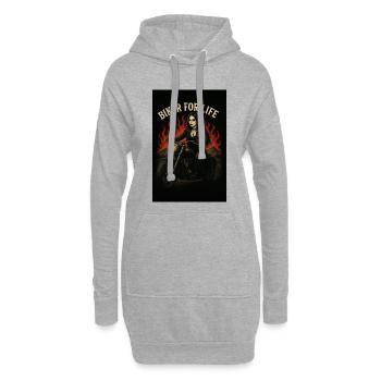 Goth Biker Girl - Hoodie Dress - heather grey - Front